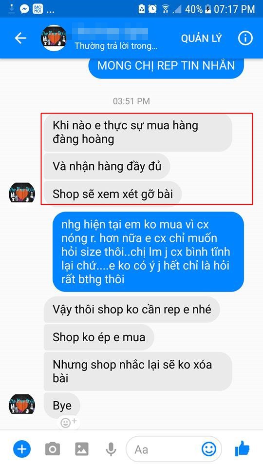 Cô gái căng thẳng không dám đi học vì mới inbox hỏi tư vấn mua áo đã bị chủ shop lên mạng tố chuyên lừa đảo và bùng hàng